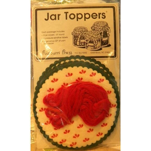 Vintage Felt Jar Toppers Canning Gift Mason Jar - Picture 1 of 2